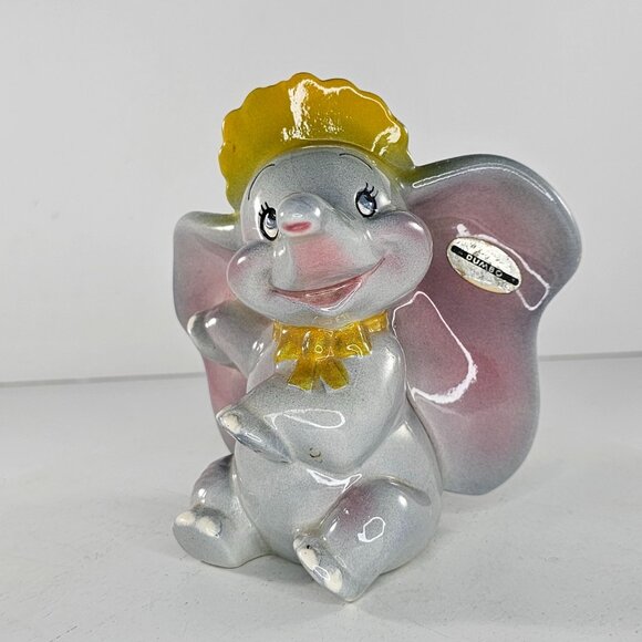 Evan K Shaw American Pottery Disney Dumbo Bonnet Figurine Elephant 5.5" *Chipped - Picture 2 of 9